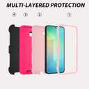 for Samsung Galaxy S25 Case, S25 Heavy Duty case, [Belt Clip Holster] [Glass Screen Protector] [Military Grade Protective ] [Shockproof] [Dropproof] [Dust-Proof] (with Belt Clip, Rose/Pink)