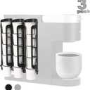 STORAGENIE Coffee Pod Holder Side Mount K Cup Pods Organizer compatible with Keurig Coffee Makers, Space Saving Kcup Storage, Perfect for Small Counters (3 Pack/For 15 K-Cups, Black)