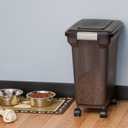 IRIS USA Dog Food Storage Container, Up to 22 lbs, Smoke, Made in USA