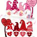 Galentines Day & Valentines Day Decorations Reversible Table Centerpiece Sign Wooden Gnome Decor for Home Office Mantle Desk Indoor Party Tiered Tray Kitchen Decor