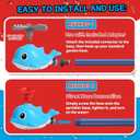 2 in 1 Water Sprinkler Baseball Toy Set for Kids  Whale Shaped Outdoor T-Ball Game & Spinning Splash Toy, Summer Backyard Water Play for Toddlers and Children Ages 3+