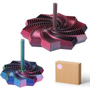 2 PCS 3D Printed Sensory Fidget Star with Handles, Colorful Fractal Expanded Fidgets Hexagon Whirling Spiral Star Shaped Toys for Office Desktop Decompression Toys Stress Relief Whirling Spiral