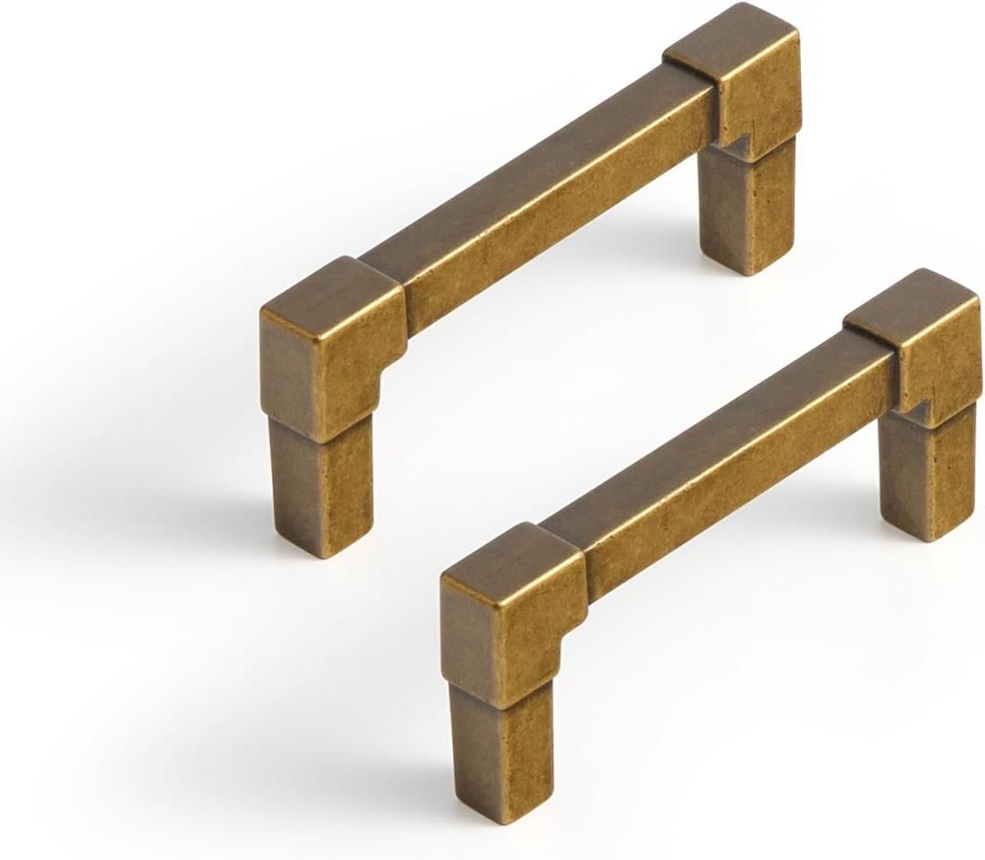 Goo-Ki 6 Pack 5 in128mm Hole Center Cabinet Pulls Antique Brass Zinc Alloy Kitchen Drawer Pulls Drawer Handles 2365-GT-128