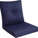 Pauwer Outdoor Chair Cushions Set, 22x24 Inch Waterproof Deep Seat Cushions for Outdoor Furniture, High Resilience Foam Patio Furniture Cushions with 22x22 Back Cushion for Chair Sofa Couch, Navy Blue