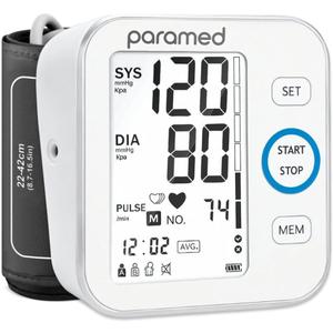 Paramed Blood Pressure Monitor - Bp Machine - Automatic Upper Arm Blood Pressure Cuff 8.7-16.5 inches - Large LCD Display 120 Sets Memory - Device Bag & Batteries Included