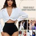 Avidlove Women's Shapewear Tummy Control Thong Mid Waist Lightweight Shaping Underwear Panty Girdle Body Shaper Brief (Black, XL)