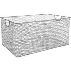YBM HOME Kitchen Pantry Organizer Wire Basket for Shelves, Cabinets, Pantry, Countertop, Mesh Open Storage Bin Metal Basket for Organizing Food Supplies, 14.5x9.25x7