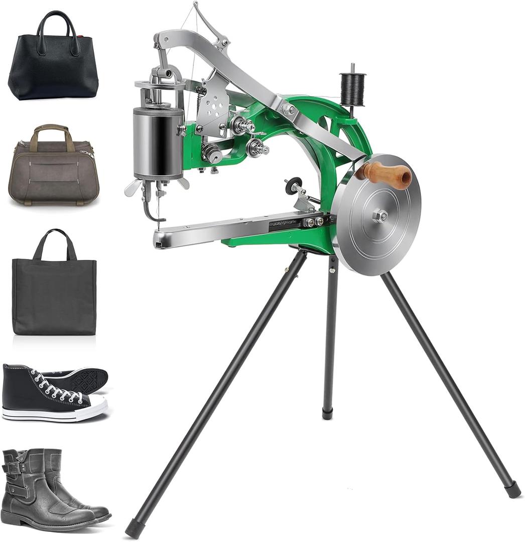 Leather Sewing Machine Cobbler Stitching Machine Shoe Repair Machine with Dual Cotton Nylon Line for Sewing Upsolery, Bags, Tents, Clothes, Belt and Coats