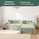 MEETSKY Pet Couch Cover Sectional Sofa Covers Washable, 2 Pieces Chenille Couch Covers for 2 Cushion L Shaped Sofa, Multi-Use Furniture Protector for Dogs, Kids (Large, 71"x102"+71"x118",Sage Green)