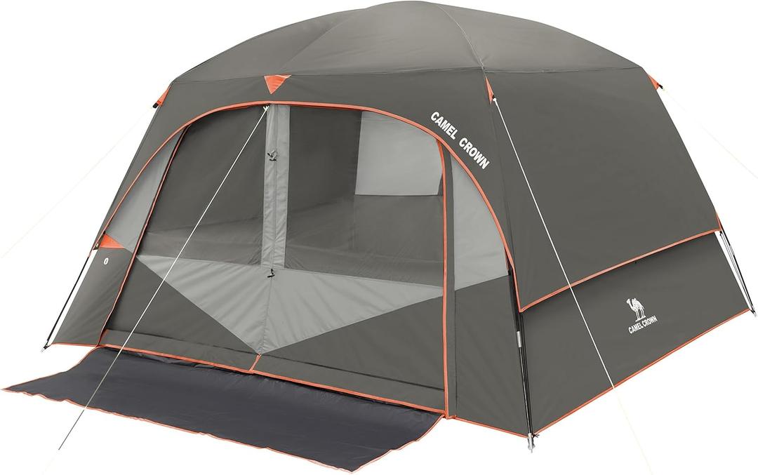 CAMEL CROWN Tents for Camping 4/6 Person Tent Waterproof Easy Setup Backpacking Tents (Carbon Grey2)