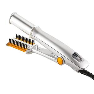 2 in 1 Curling Iron, Hair Curling Wand, for Short & Long Hair, Hair Curling Tools for Styling, Travel Hot Rollers, Ceramic Curling Tongs, Heated Round Brush, Adjustable Temperature