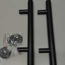 SKYSEN 2 Pack 12" Barn Door Handles, Sliding barn Door Pull Handle, No Gap Flat Plate Design- Heavy Duty- Round- Easy to Install- Matt Black (681-2)