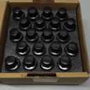 dynofit 12x1.25 OEM Wheel Lug Bolts, Compatible with 2018-2024 Jeep Compass 2014-2013 Cherokee 2015-2017 Chrysler 2013-2016 Dodge Dart20pcs ET 19mm Hex 28mm Shank for Solid Chrome Wheel Studs Set (Black)