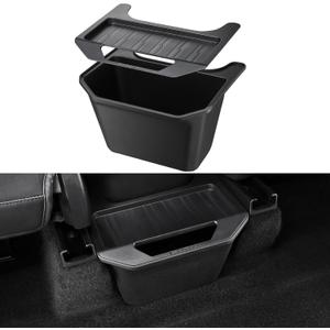 BASENOR 2025 2026 Tesla Model Y Trash Can, Rear Center Console Organizer with Anti-Slip Lid Cover, Rear Bin Backseat Storage Box Garbage Can for 2020-2026 Model Y Juniper Launch Accessories