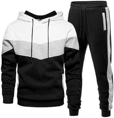 Riskrole Men's Hoodie Tracksuit 2 Pieces Set Athletic Casual Hooded Sweatshirt and Joggers Set Sweatsuit Outfits XXXL