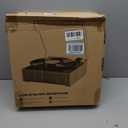 Vinyl Record Player Bluetooth Wireless Turntable with Built-in Speakers and 3 Speed Belt-Driven Vintage Phonograph Record Player with Magnetic Cartridge, RCA Out, Aux in, Headphone Jack (Brown)