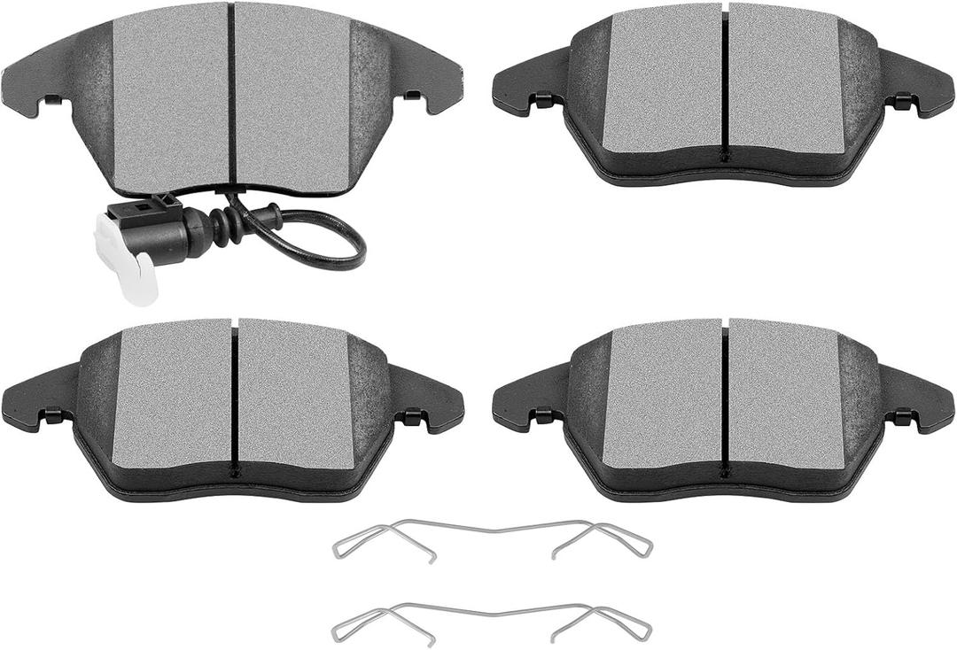 SCITOO Ceramic Brake Pads, 4pcs Front Brake Pads Brakes Kits Fit For Audi For A1|For A3|A3 Quattro|TT|TT Quattro,For Volkswagen For Beetle|Bora|CC|Eos|Golf|GTI|Jetta|Multivan|Passat|Passat CC|Rabbit