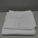 EHouseHome Heavy Duty Waffle Weave Jacquard Fabric Tablecloth with White Lace,Waterproof and Stain-Resistant Tablecloth for Dinning,Party,Holiday,Wedding,Rectangle,60x84Inch,White