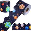 durony 65.6 Feet Galaxy Bulletin Board Border Outer Space Scalloped Border Trims Back to School Decoration Borders for School Classroom Decoration