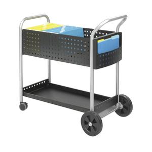 ‎Safco Scoot Legal SizeMail Cart 5239BL Black, Swivel Wheels
