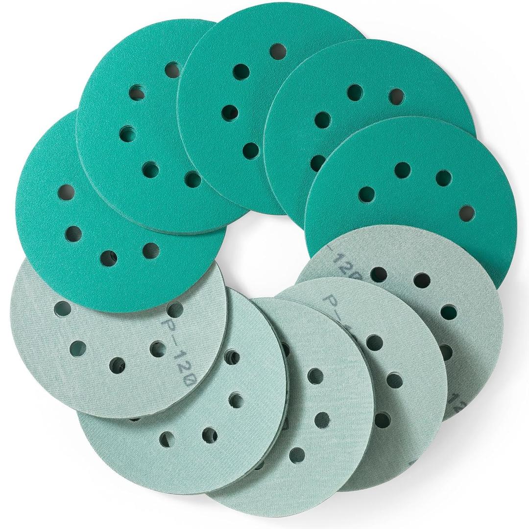 S SATC 5 Inch 8 Holes Sanding Discs 120 Grit Sanding Disc 50 Pack Hook and Loop Adhesive for Sandpaper Aluminum Oxide Random Orbital Sanding Discs for Woodworking S SATC 5 Inch 8 Holes Sanding Discs 120 Grit Sanding Disc 50 Pack Hook and Loop Adhesive for Sandpaper Aluminum Oxide Random Orbital Sanding Discs for Woodworking