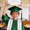 Kindergarten Graduation Cap and Gown - Kids Cap and Gown with Stole and Certificate for 2026 Preschool Graduation, Green Size 30