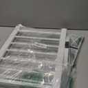 White Metal Dog Gate for Small Dogs - 13.3" Short Freestanding Puppy Gate with Retractable Sliding Rail, No Installation, Indoor/Outdoor Use, Foldable & Portable Pet Barrier