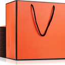 EUSOAR Birthday Gift Bag, 25pcs 12.5"x4.5"x11" Orange Paper Bags with Cloth Handles Bulk, Gift Wrap Treat Thank You Shopping Wrapping Bags for Wedding Baby Shower Birthday Party Favor