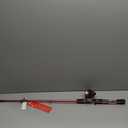 Zebco Slingshot Spincast Reel and Fishing Rod Combo, 5-Foot 6-Inch 2-Piece Fishing Pole, Size 30 Reel, Right-Hand Retrieve, Pre-Spooled with 10-Pound Zebco Line, Red