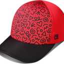 GADIEMKENSD Kaleidoscope Pattern Baseball Cap, Color Blocking, UV Protection, Breathable, for Boys and Girls (2-5T, Black Red)