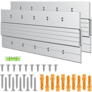 Uniclife 2 Pairs 12 Inch French Cleat Hanger 80 lbs Load Heavy Duty French Cleat Picture Hanger Aluminum Alloy Mirror Hanging Hardware Wall Mounting Bracket Interlocking Z Bar Clip with Bubble Level