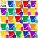 5.28'' Inch Sand Beach Buckets Pail with Shovels,Sand Bucket Water Pail for Beach Fun Great Summer Party Accessory(24 Bucket+24 Shovels)