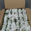 Pack of 6 Artificial Flower Wedding Arch Decorations, 18 inch Floral Centerpieces for Party Bridal Shower Event Table Wall Arrangement - White