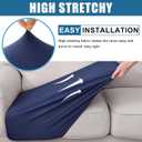 Smiry Waterproof Couch Cushion Covers, Stretch Washable Sofa Cushion Cover, Soft Sofa Slipcover Elastic Non-Slip Furniture Protector for Pets, Kid (Medium, Navy)
