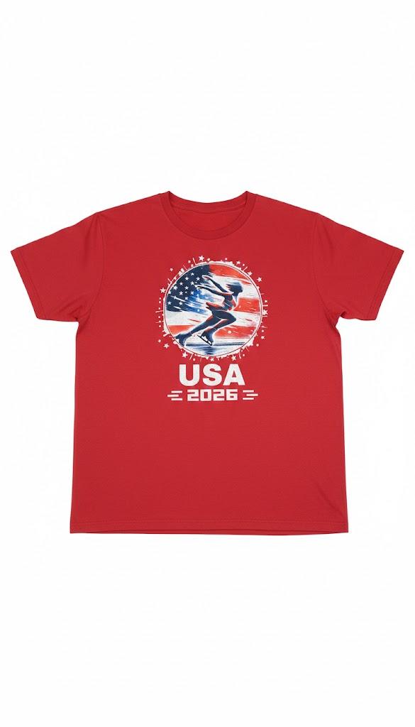 USA Women's Figure Skating Team 2026 Clothing Figure Skating TShirt Small