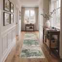 BEIMO Runner Rug for Hallway Kitchen, 2'x6' Machine Washable Runners Rug for Entryway, Soft Modern Abstract Throw Rugs, Low Pile Floor Cover with Non Slip Backing, Grey/Dark Green