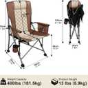 Folding Padded Camping Chair with Hard Armrest,Cup Holder,Heavy Duty for Adults,Paded Backrest,Portable Lawn Lightweight Outdoor Camp Chair,Support up to 400lbs, 22.8 X 23.6 X 35.8 inch