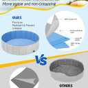 YSJILIDE Portable Dog Pool PVC Pet Swimming Pool Bathtub Collapsible Dog Pool, Hard Plastic Pool for Pets to Swim and Bath (XL-63"x 12" Light Grey)