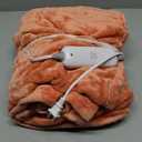 Wapaneus Foot Pocket Heated Blanket Electric Throw with 10 Heating Levels and 4 Timer Settings 4 Hours Auto Shut Off, Flannel Fast-Heating Heated Throw 50" x 60", Machine Washable, Pink