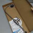 Drinking Water Faucet - Long Thread Stem Filtered Water Tap for Thick Countertop,Lead-Free RO Faucet with Hose and Push Connect Fittings (Brushed Stainless)