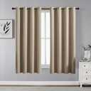 CUCRAF Beige Blackout Curtains 54 inch Length 2 Panels Set, Room Darkening Drapes for Living Room Bedroom, Thermal Insulated Light Blocking Grommet Window Curtain (W52 x L54 Inch)
