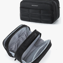 BAGSMART Toiletry Bag for Women, Travel Makeup Bag, Wide-open Portable Make Up Bag Organizer for Women for Travel Essentials Travel-Size Toiletries Accessories Bottles, Brushes, Black