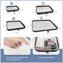 4PCS Clear Hard Shell Double-Zipper Pouches, Transparent Plastic Organizer Bags for Travel Cosmetics, Toiletries, Toy Storage & More (Black)