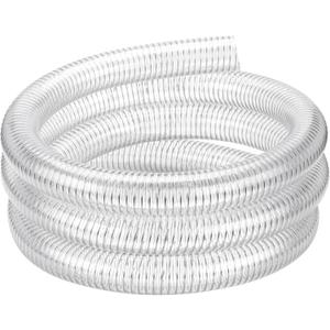 Suction Hose 2"ID x 10ft Reinforced Tubing PVC Clear Wire Vinyl Tubing,Heavy Duty Spiral Steel Flexible Hose,Dust Collection Boat Marine Pump, Drain