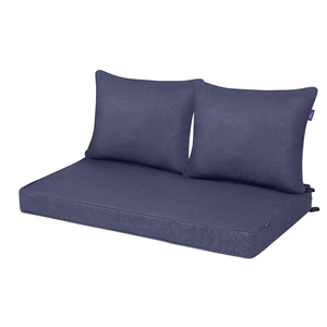 Outdoor Loveseat Cushion Set 44'' x 24'', Outdoor Cushions for Patio Furniture with Fastness Cover, Water Repellent Outdoor Seat Cushion and Couch Back Cushions for Bench, and Swing (Blue Grey)
