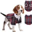 Plaid Shirt for Small to Medium Dogs, Summer and Fall Clothes With Touch Fastener, Double-Layer Design, Stylish and Comfortable Clothing