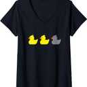 Womens Duck Duck Grey Duck Funny Minnesota V-Neck T-Shirt (Small, Black)