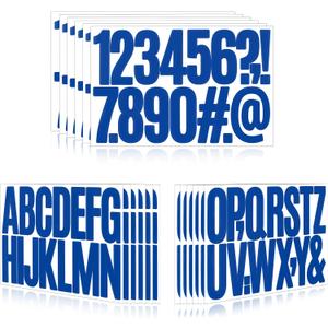 288 Pcs 18 Sheets Letter Stickers,Self Adhesive Waterproof 3 Inch Mailbox Numbers Vinyl Stickers,Alphabet Decals for Water Bottle,Window,Classroom,Car,Laptop,Scrapbook (Blue, 3 Inch)