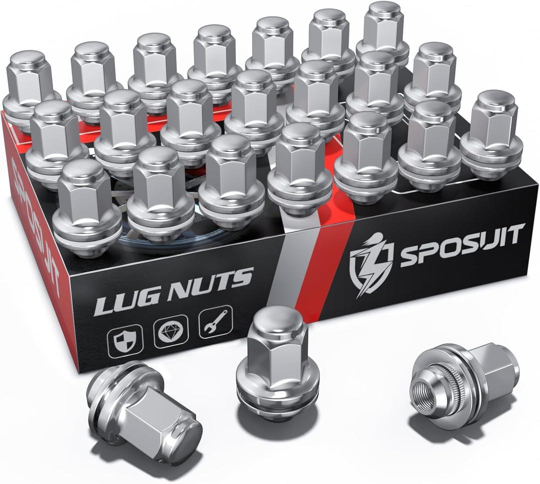Sposuit M14x1.5 Lug Nuts - Replacement for 2019-2024 Land Rover Defender, 1998-2024 Discovery, 1996-2024 Land Rover Range Rover - OEM Factory Style Closed End Chrome Lug Nut(20 Pcs)