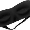 Dreamfinder 3D Sleep Mask  Contoured Blackout Eye Mask with Zero-Pressure Eye Cups  Lash-Friendly, Side Sleeper & CPAP Compatible  Lightweight & Adjustable (Black)